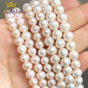 Jewelry: AA+ Natural Freshwater White Pearl Beads Round Beads For Jewelry DIY Making Bracelet Necklace Accessories 15" 6-7mm 7-8mm 8-9mm
