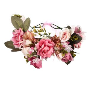 Women Bezel Flower Crown Bridal Floral Headband Wreath New Lady Girls Wedding Ha&hellip;
