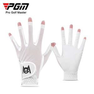 PGM 1 Pair Women's Fingerless Golf Gloves Palm Anti-Slip Texture PU Mesh Breatha&hellip;
