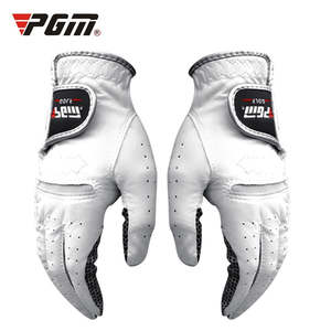 Sports: PGM Authentic Men's Golf Gloves Breathable Leather Sheepskin Left Right Hand Anti-skid Beginner Practice Golf Accessories ST001