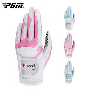 Sports: PGM Women Golf Gloves Soft Microfiber Cloth Anti-Slip Beads Breathable Gloves Factory Outdoor Sports Protetive Gloves ST018