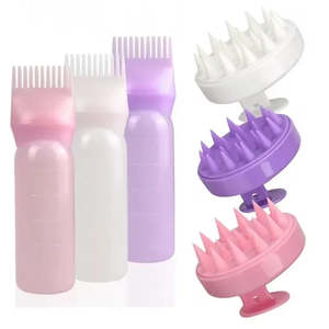 2pcs/Set Silicone Hair Comb with Root Comb Applicator Bottle Set Hair Oil Applic&hellip;