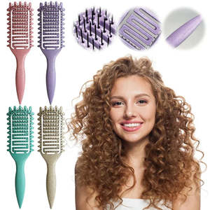 3 in 1 Curl Define Styling Brush Hollow Out Detangling Hair Brush Tangled Hair C&hellip;