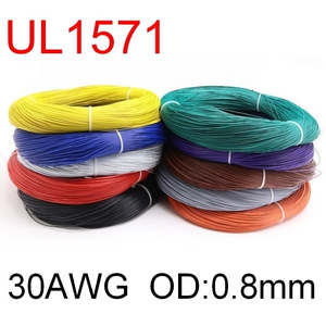 Building: 5M UL1571 30AWG PVC Electronic Wire OD 0.8mm Flexible Cable Insulated Tin-plated Copper Environmental LED Line DIY Cord