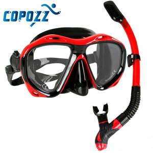 Swimwear: Copozz Brand Professional Scuba Diving Mask Snorkels Swimming Tube Set