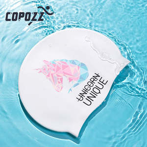 COPOZZ Unisex Swim Caps Waterproof Silicone Swimming Hat