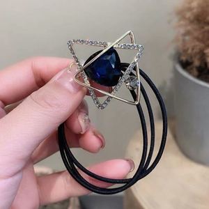 Crystal Head Rope Female Simple Ins Hair Ring Net Red Tie Hair Rope leather Case