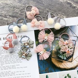 Accessories: NEW Kids animal flower Ribbon hair bow elastic hair band