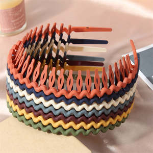 Fashion Simple Headdress Solid Color Resin Hair Comb Hairbands