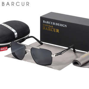 Sunglasses: BARCUR Brand Pilot Style Metal Frame Sunglasses Men HD Polarized Women Shades Driving Photochromic Sun Glasses Mirror UV400