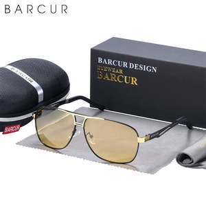BARCUR Pilot Night View Sunglasses Metal Frame Men Polarized Sun Glasses Driving&hellip;