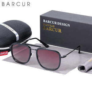 Sunglasses: BARCUR Luxury Square Sunglasses for Men Gradient Lens Polarized Sun Glasses for Women Eyewear Oculos Accessory