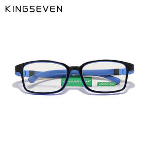 Blue Light Blocking Glasses: KINGSEVEN Children L Size 50mm Anti-blue Glasses Square Blue Light Blocking Kids Boy Girls Computer Optical Frame UV400 Filter