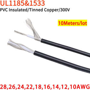 Components Peripherals: 10M UL1185 1533 PVC Shielded Cable 28 26 24 22 20 18 16 14 12 10 AWG Channel Audio Single Core Electronic Copper Shielding Wires