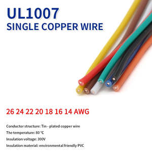 10M UL1007 PVC Tinned Copper Single Core Wire Cable Line 14/16/18/20/22/24/26 AW&hellip;