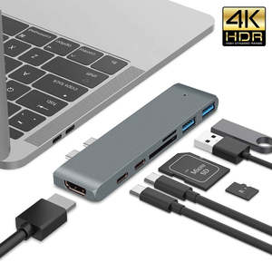 Tablet Accessories: USB 3.1 Type-C Hub 3.0 To HDMI Adapter 4K Thunderbolt 3 TF SD Reader Slot PD f
