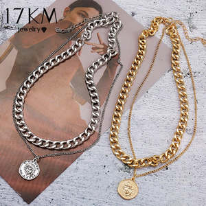 Multi-layer Coin Chain Choker Necklace