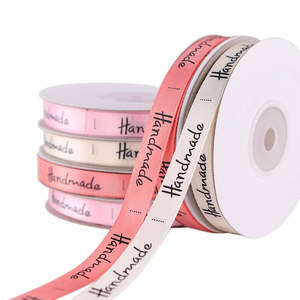 3/8'' (10mm) 25 Yards Handmade Printed Polyester Ribbon For Bow Craft Wedding