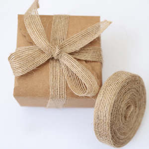 Fabric Sewing Supplies: 5M/Roll Natural Jute Burlap Hessian Ribbon With Lace Rustic Wedding Party Decoration Supplies DIY Craft Gift Packing Webbing