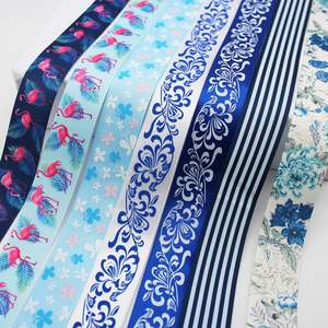 Fabric Sewing Supplies: Blue Tapes Printed Grosgrain Satin Ribbons Dot Heart Star Gingham Velvet For DIY