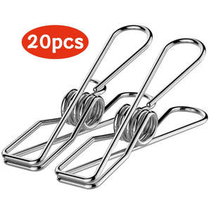 20PCS 304 Stainless Steel Clip Strong Large Windproof