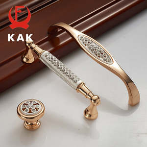 Home Furniture: Champagne Gold Door Handles With Diamond Luxury Zinc Alloy