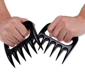 Kitchen: 2 pcs BBQ Meat Shredder Claws Handle Shred Cut Meats Splitter Ultra Sharp Blades Separator Heat Resistant