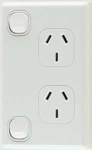 Double Vertical Power Point 10 Amp Double Pole