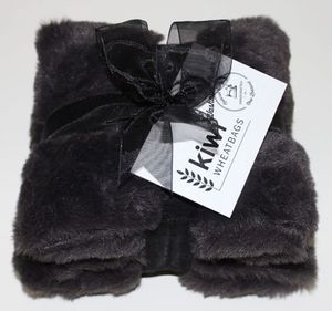 Wheat Bag with Washable Cover - Charcoal Furry