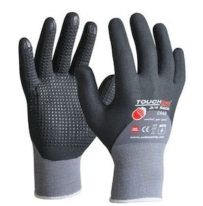 Gloves: Esko Touchline 3/4 Backed Latex Dipped with Microdots Glove