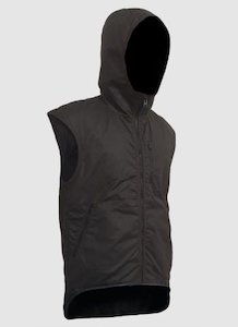 Vests: Styxmill Brown Fur Lined Vest With Hood