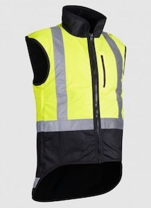 Vests: STYX MILL Oilskin Yellow Fur Lined Vest