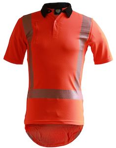 Polos: Caution Hi-Vis TTMC-W17 X-Back S/S Microvent Polo