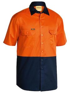 Shirts: Bisley Hi Vis Cool Lightweight Cool Drill Shirt S/S