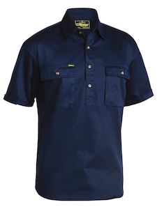 Shirts: Bisley  Closed Front Cotton Drill Shirt S/S