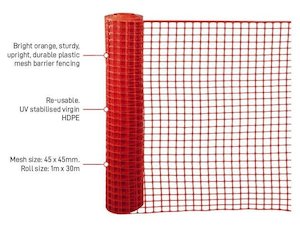 Site Safety: Esko Duramesh Heavy Duty Safety Fence - 0.9m x 30m