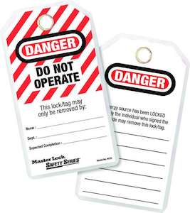 Site Safety: Danger Do not Operate Heavy Duty Locked Out Tag (Pack/12)