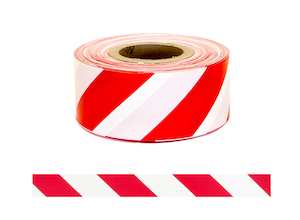 Site Safety: Esko Barrier Warning Tape - Red/White Striped 250m x 75mm