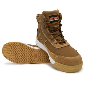 Zip Up: Bison Dune Low-Cut Zip Side Safety Boots