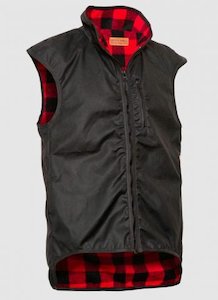 STYX MILL  Black with Red Check Wool Lined Province Vest