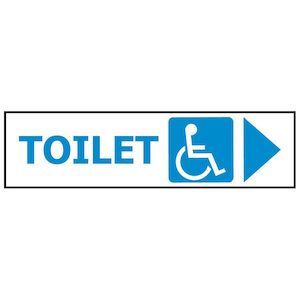 400×100 Disabled Toilet – Arrow RIGHT Sign