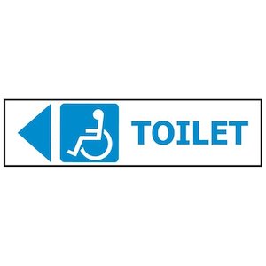 400×100 Disabled Toilet – Arrow LEFT Sign