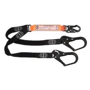 Height Safety: LINQ - Elite Double Leg Elasticated Lanyard With Hardware Sn & Sd X2