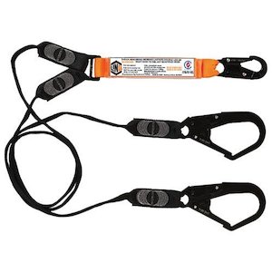 LINQ - Elite Double Leg Shock Absorbing Webbing Lanyard With Hardware Sn & Sd X2