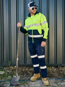 Frontpage: Bisley Taped Biomotion Stretch Cotton Drill Elastic Waist Cargo Work Pant