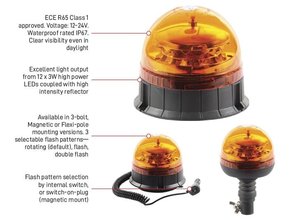 Esko Altiflash LED Warning Beacon - Magnetic