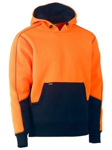 Fleecewear: Bisley Hi Vis Fleece Pullover D/O Hoodie