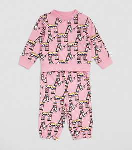 Pants: Baby Zebra Print Fleece Tracksuit Set