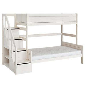 Bedroom: FAMILY BUNK BED 90/120 STEPLADDER / LUX. SL. BASE-WHITEWASH