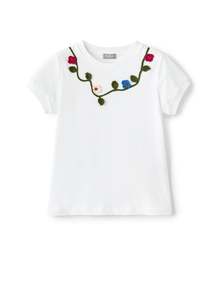 Il Gufo: T-SHIRT S/S WHITE/GREEN